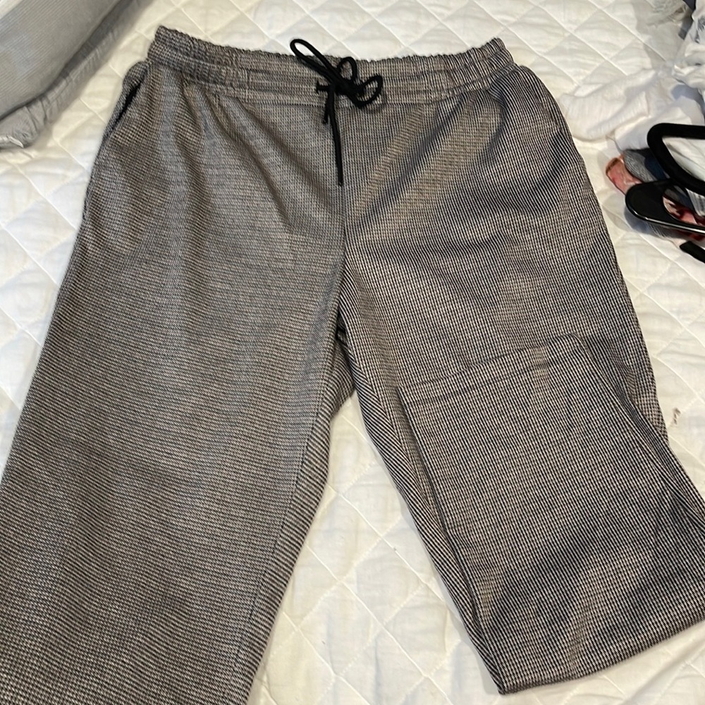 Printed tie waist work pant